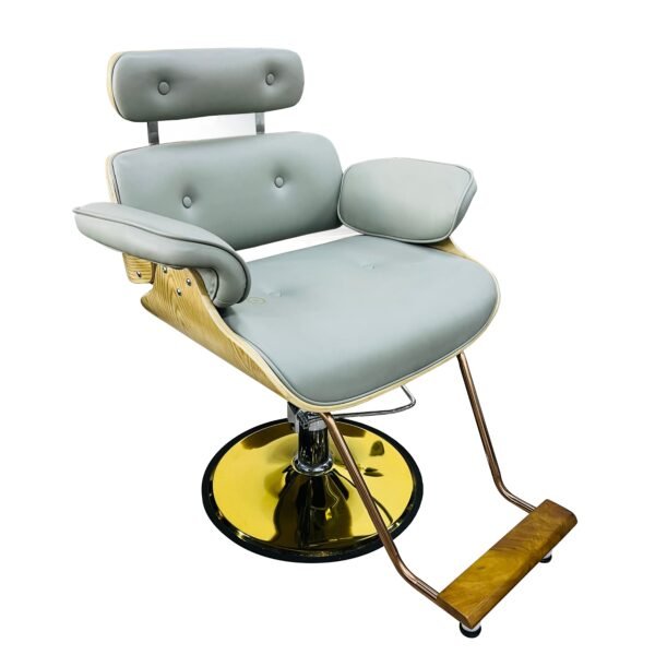 Silla de Barbería Profesional Nordic Wood Gold