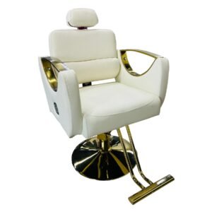 Silla de Salón Profesional Ivory & Gold Luxury