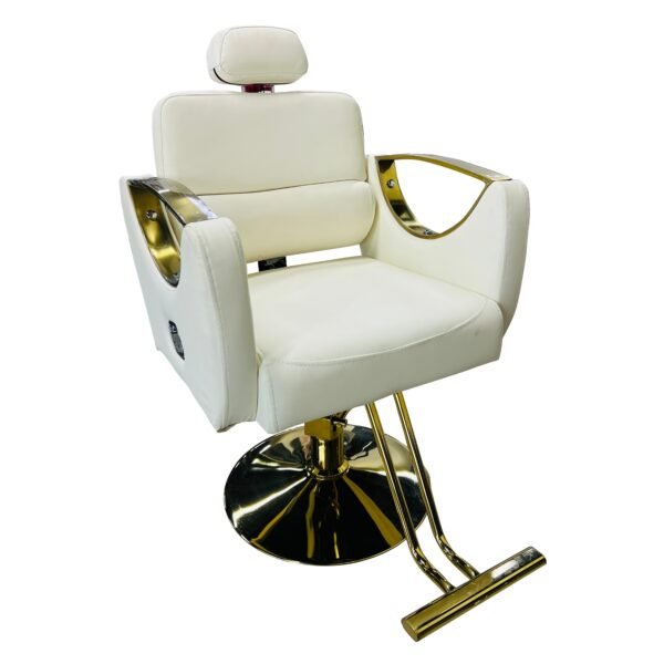 Silla de Salón Profesional Ivory & Gold Luxury