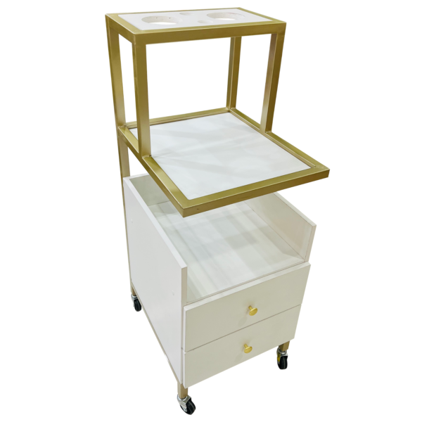 Carrito Auxiliar Blanco/Dorado